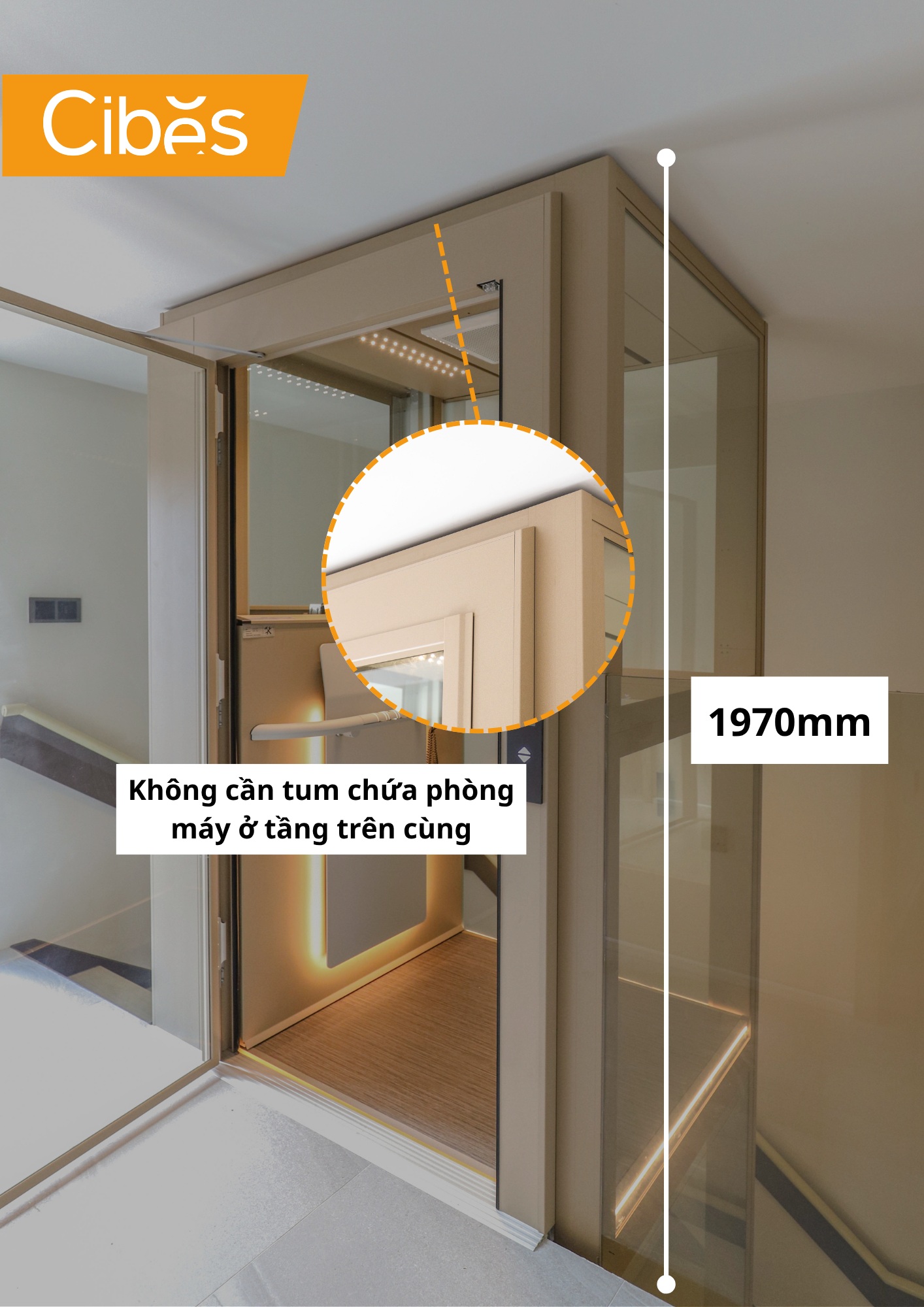 Lắp Cibes Air Metal cho nhà có tầng trên cùng thấp 
